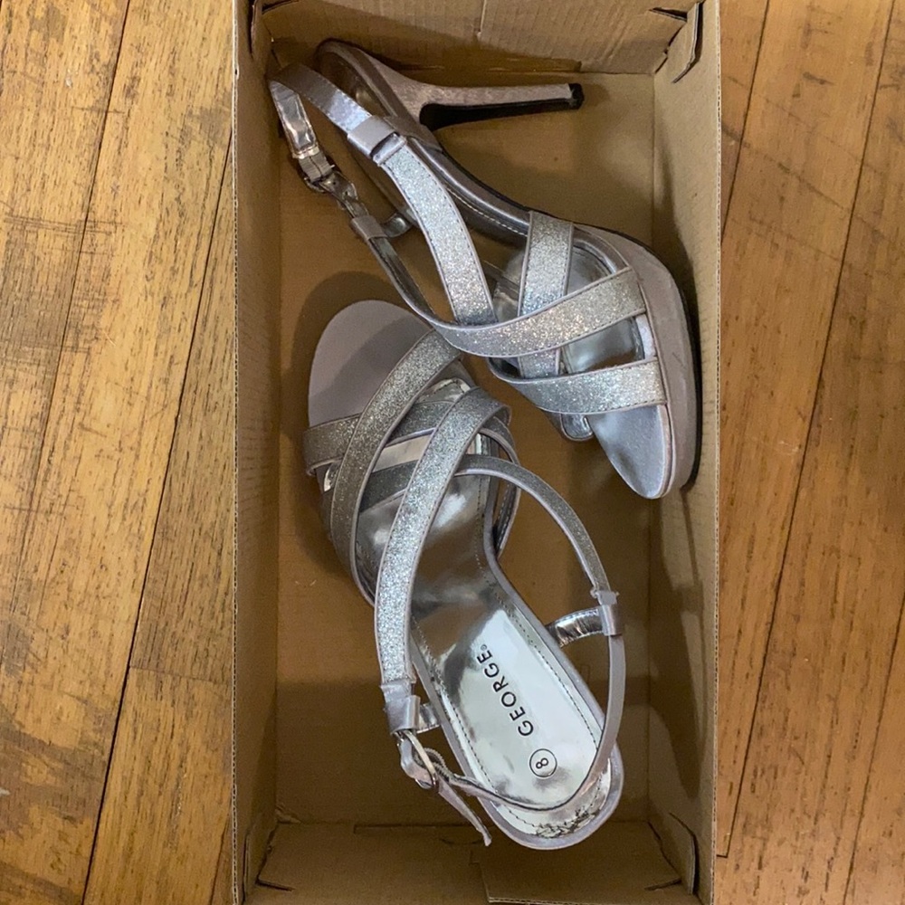 Silver dress shoes